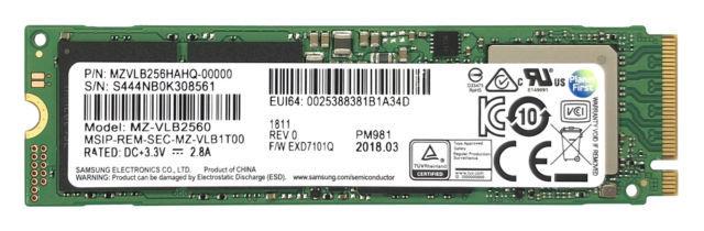 Samsung 256GB M.2 PCIe NVMe MZ-VLB2560